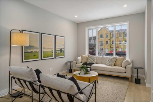1449 Rangeview Drive Se, Calgary, AB - Indoor Photo Showing Living Room