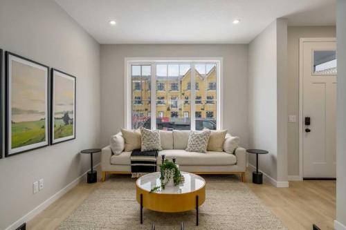1449 Rangeview Drive Se, Calgary, AB - Indoor Photo Showing Living Room