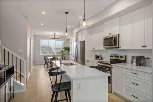 1449 Rangeview Drive Se, Calgary, AB - Indoor Photo Showing Kitchen With Double Sink With Upgraded Kitchen