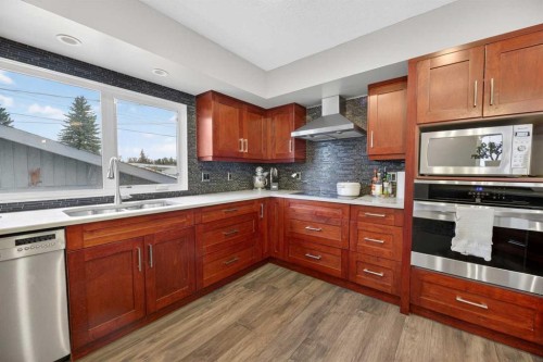 35 Queen Isabella Close Se, Calgary, AB - Indoor Photo Showing Kitchen With Double Sink