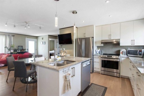 124 Maitland Drive Ne, Calgary, AB - Indoor Photo Showing Kitchen With Stainless Steel Kitchen With Double Sink With Upgraded Kitchen