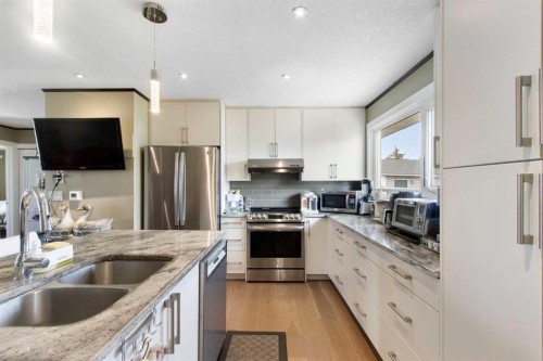 124 Maitland Drive Ne, Calgary, AB - Indoor Photo Showing Kitchen With Stainless Steel Kitchen With Double Sink With Upgraded Kitchen
