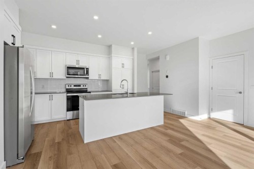 79 Eston Lane Se, Calgary, AB - Indoor Photo Showing Kitchen With Stainless Steel Kitchen With Upgraded Kitchen
