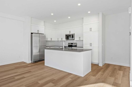 79 Eston Lane Se, Calgary, AB - Indoor Photo Showing Kitchen With Stainless Steel Kitchen With Upgraded Kitchen