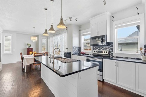 161 Rainbow Falls Glen, Chestermere, AB - Indoor Photo Showing Kitchen With Stainless Steel Kitchen With Double Sink With Upgraded Kitchen