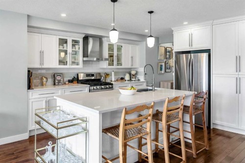 95 Hillgrove Crescent Sw, Calgary, AB - Indoor Photo Showing Kitchen With Stainless Steel Kitchen With Upgraded Kitchen