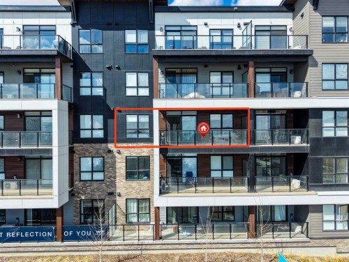 8309-1802 Mahogany Boulevard Se, Calgary, AB - Outdoor With Balcony With Facade