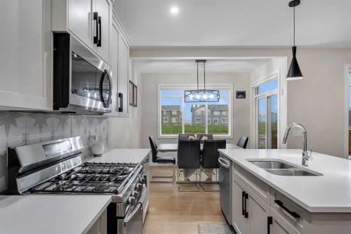 110 Waterford Road, Chestermere, AB - Indoor Photo Showing Kitchen With Double Sink With Upgraded Kitchen