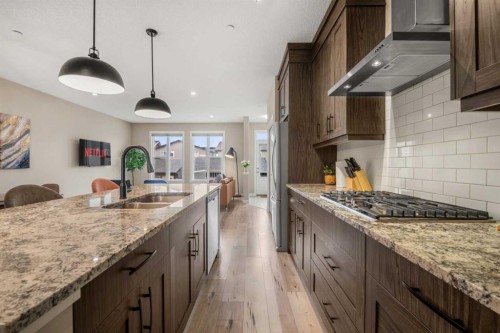 166 Howse Common Ne, Calgary, AB - Indoor Photo Showing Kitchen With Double Sink With Upgraded Kitchen