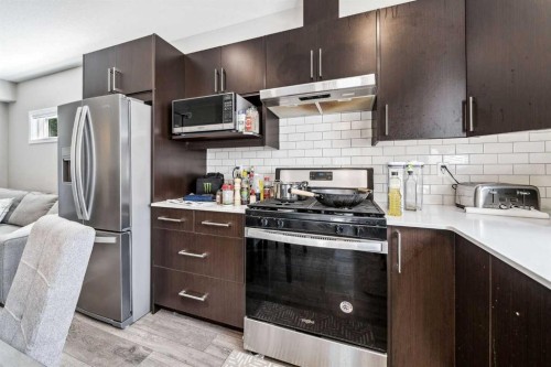 90 Redstone Way Ne, Calgary, AB - Indoor Photo Showing Kitchen With Upgraded Kitchen