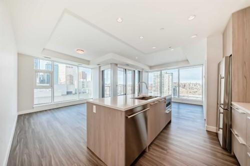 802-530 3 Street Se, Calgary, AB - Indoor Photo Showing Kitchen With Upgraded Kitchen