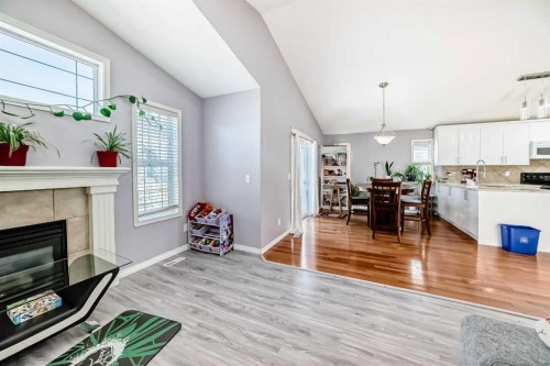44 Canoe Square Sw, Airdrie, AB - Indoor Photo Showing Living Room With Fireplace