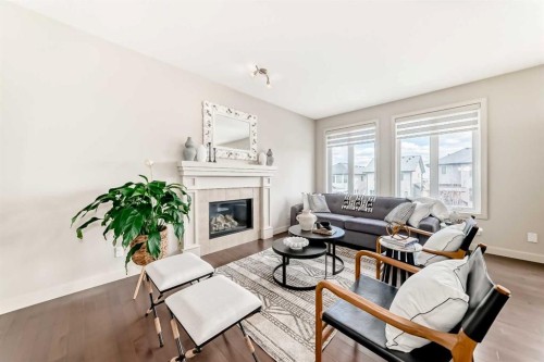 70 Sage Berry Way Nw, Calgary, AB - Indoor Photo Showing Living Room With Fireplace