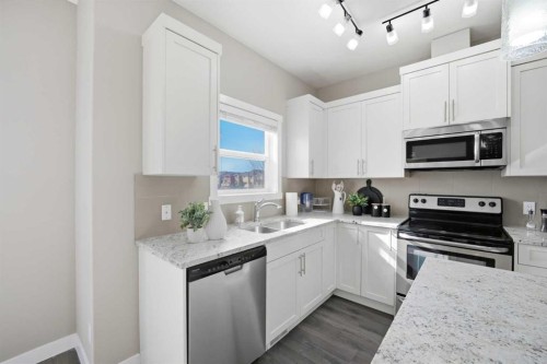556 Redstone View Ne, Calgary, AB - Indoor Photo Showing Kitchen With Stainless Steel Kitchen With Double Sink