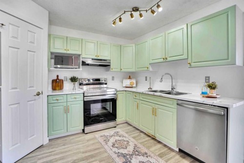 19 Taravista Gardens Ne, Calgary, AB - Indoor Photo Showing Kitchen With Double Sink