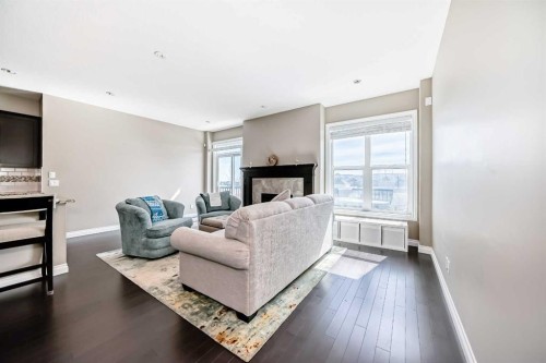 46 Nolanfield Road Nw, Calgary, AB - Indoor Photo Showing Living Room With Fireplace