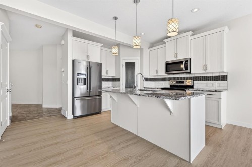 123 Evanscrest Way Nw, Calgary, AB - Indoor Photo Showing Kitchen With Stainless Steel Kitchen With Upgraded Kitchen