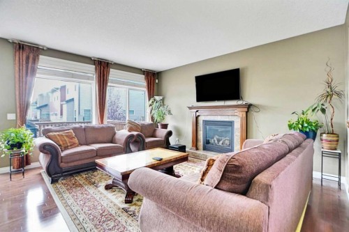 39 Skyview Shores Rise Ne, Calgary, AB - Indoor Photo Showing Living Room With Fireplace