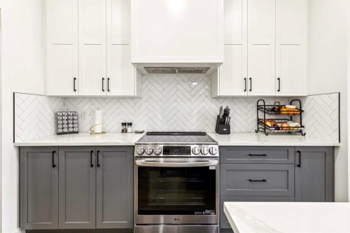 12 Copperhead Garden Se, Calgary, AB - Indoor Photo Showing Kitchen With Upgraded Kitchen