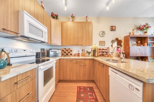 131-300 Marina Drive, Chestermere, AB - Indoor Photo Showing Kitchen With Double Sink
