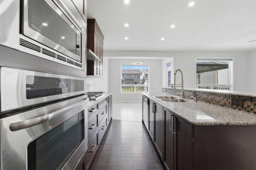 42 Skyview Point Rise Ne, Calgary, AB - Indoor Photo Showing Kitchen With Double Sink With Upgraded Kitchen