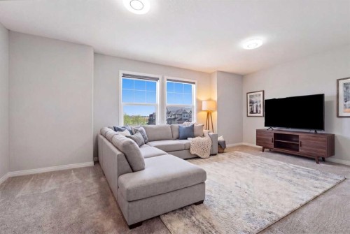42 Skyview Point Rise Ne, Calgary, AB - Indoor Photo Showing Living Room