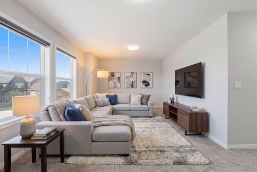42 Skyview Point Rise Ne, Calgary, AB - Indoor Photo Showing Living Room