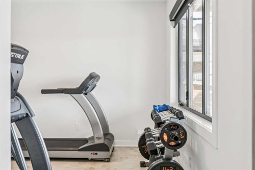 220 Precedence View, Cochrane, AB - Indoor Photo Showing Gym Room