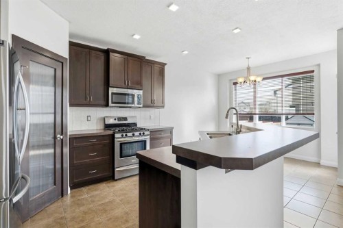 121 Copperstone Close Se, Calgary, AB - Indoor Photo Showing Kitchen With Stainless Steel Kitchen