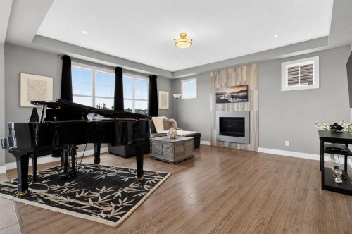129 Windford Park Sw, Airdrie, AB - Indoor With Fireplace