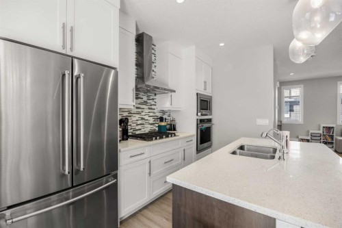 309 Wentworth Row Sw, Calgary, AB - Indoor Photo Showing Kitchen With Stainless Steel Kitchen With Double Sink With Upgraded Kitchen