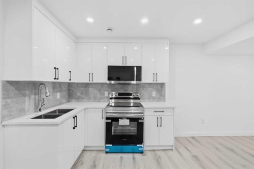 1612 Rangeview Drive Se, Calgary, AB - Indoor Photo Showing Kitchen With Double Sink