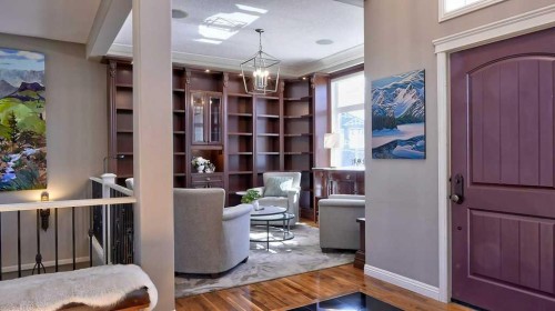 364 Chapala Point Se, Calgary, AB - Indoor Photo Showing Living Room With Fireplace