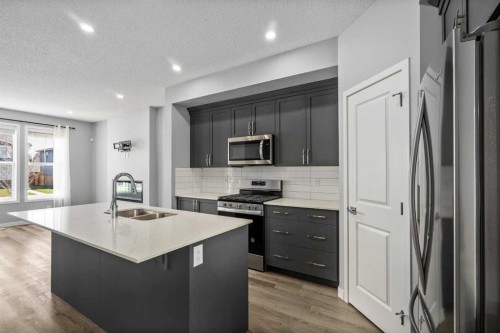 109 Dawson Drive, Chestermere, AB - Indoor Photo Showing Kitchen With Double Sink With Upgraded Kitchen