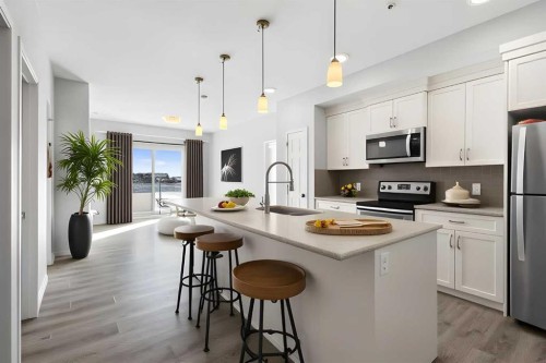 305-20 Seton Park Se, Calgary, AB - Indoor Photo Showing Kitchen With Upgraded Kitchen