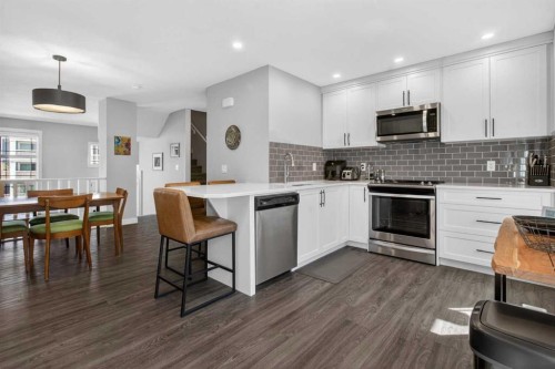 241 Auburn Meadows Drive Se, Calgary, AB - Indoor Photo Showing Kitchen With Stainless Steel Kitchen With Upgraded Kitchen