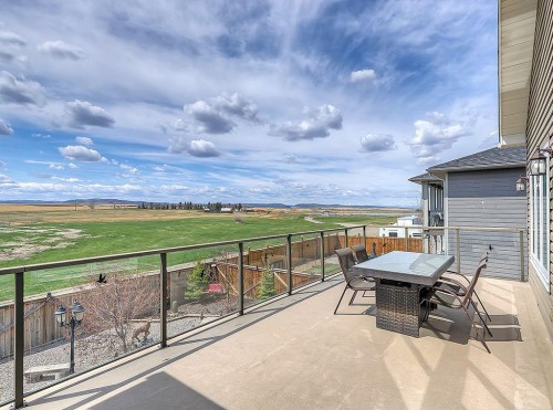 137 Westview Drive, Nanton, AB - Outdoor With Deck Patio Veranda With View