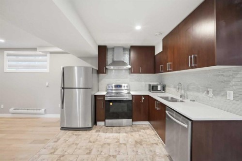 60 Redstone Grove Ne, Calgary, AB - Indoor Photo Showing Kitchen With Double Sink