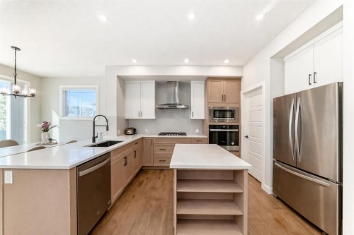 47 Amblefield Grove Nw, Calgary, AB - Indoor Photo Showing Kitchen With Stainless Steel Kitchen With Upgraded Kitchen