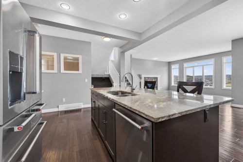 30 Evansborough View Nw, Calgary, AB - Indoor Photo Showing Kitchen With Double Sink