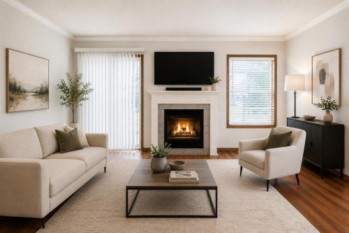 152 Country Hills Villas Nw, Calgary, AB - Indoor Photo Showing Living Room With Fireplace