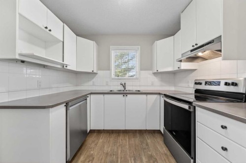 3106-7171 Coach Hill Road Sw, Calgary, AB - Indoor Photo Showing Kitchen With Double Sink
