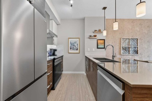 504-122 Mahogany Centre Se, Calgary, AB - Indoor Photo Showing Kitchen With Double Sink With Upgraded Kitchen