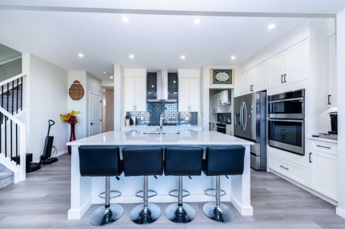 46 Savoy Landing Se, Calgary, AB - Indoor Photo Showing Kitchen With Double Sink With Upgraded Kitchen
