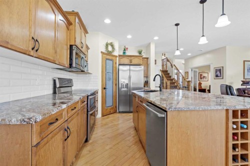 609 Chaparral Drive Se, Calgary, AB - Indoor Photo Showing Kitchen With Stainless Steel Kitchen With Upgraded Kitchen