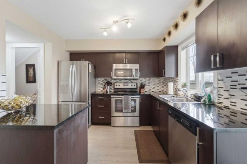 1311-121 Copperpond Common North, Calgary, AB - Indoor Photo Showing Kitchen With Double Sink With Upgraded Kitchen