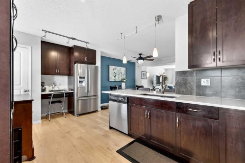 312 New Brighton Villas Se, Calgary, AB - Indoor Photo Showing Kitchen With Stainless Steel Kitchen With Upgraded Kitchen