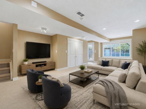 320 Rainbow Falls Drive, Chestermere, AB - Indoor Photo Showing Living Room