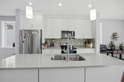 668 Cornerstone Boulevard Ne, Calgary, AB - Indoor Photo Showing Kitchen With Double Sink With Upgraded Kitchen