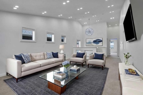 248 Sandpiper Boulevard, Chestermere, AB - Indoor Photo Showing Living Room